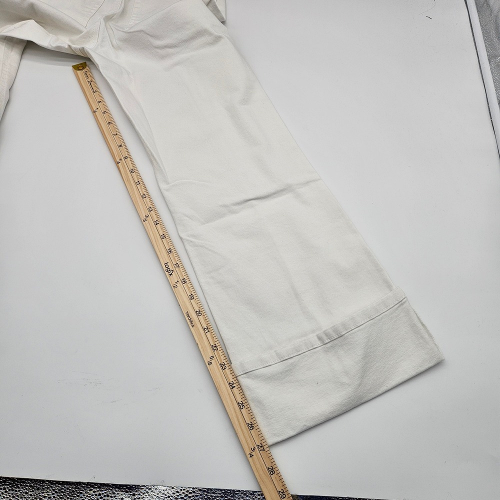 Free Assembly White Mid Rise Cropped Wide Leg Cuffed Jeans Size 0 NWT - Picture 9 of 12